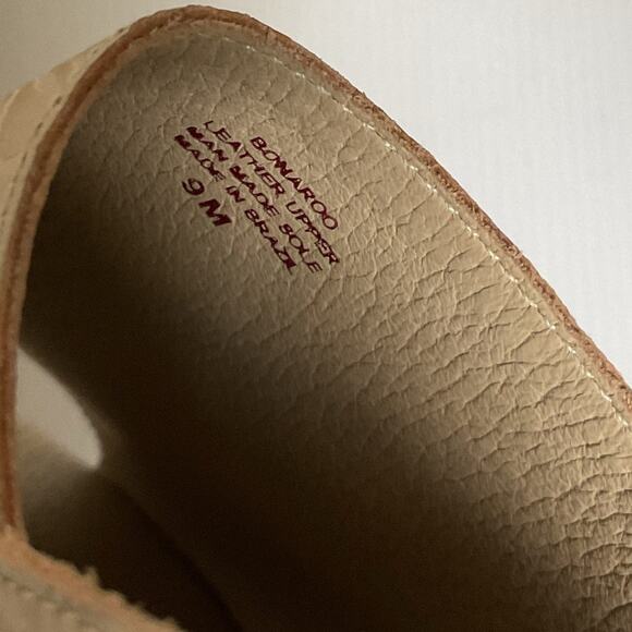 Matisse Embossed Wedge Western Sandals Leather Beige Platform Made in Brazil Sz9 - Picture 12 of 14